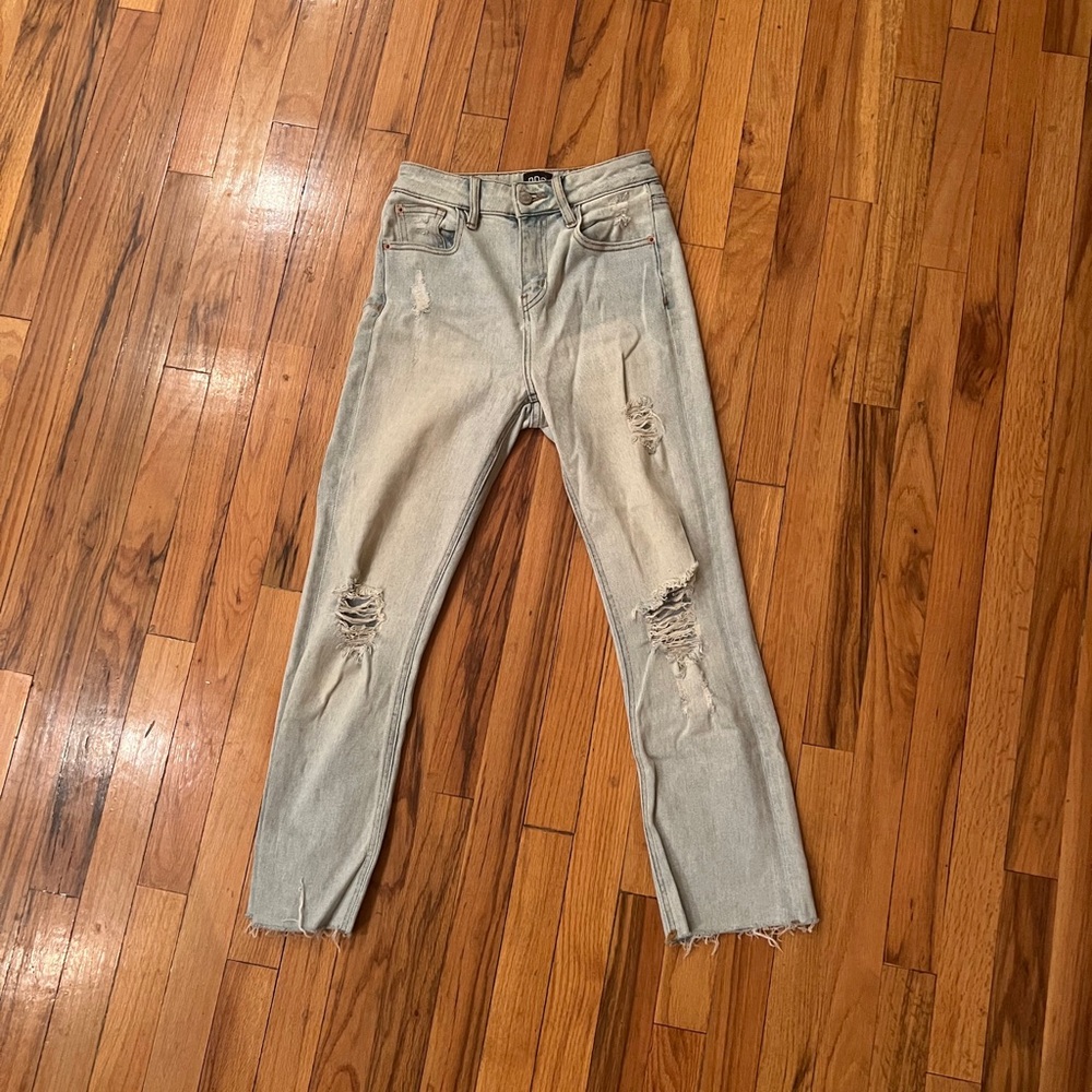 Distressed Light Blue Jeans